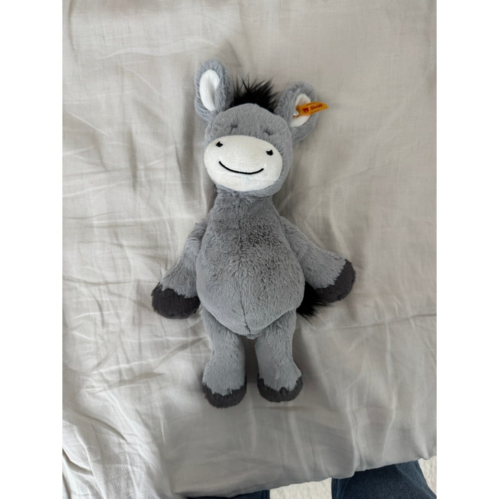 Steiff Soft Cuddly Friends Dinkie Donkey Plush Stuffed Animal 12 inches
